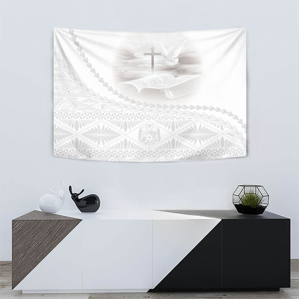 Tonga White Sunday Fakame Tapestry Tokelaufeletoa Kupesi LT7 - Polynesian Pride