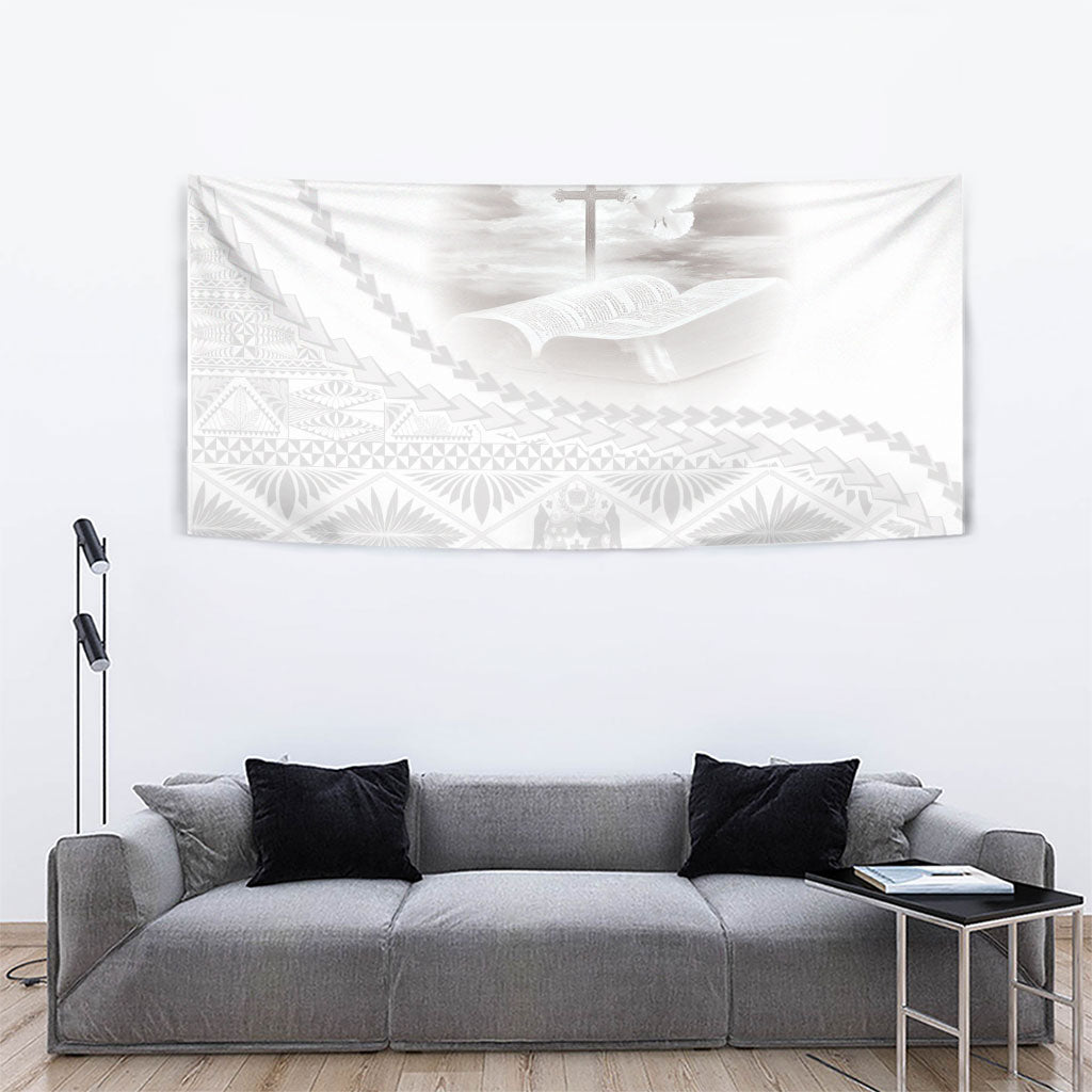 Tonga White Sunday Fakame Tapestry Tokelaufeletoa Kupesi LT7 - Polynesian Pride