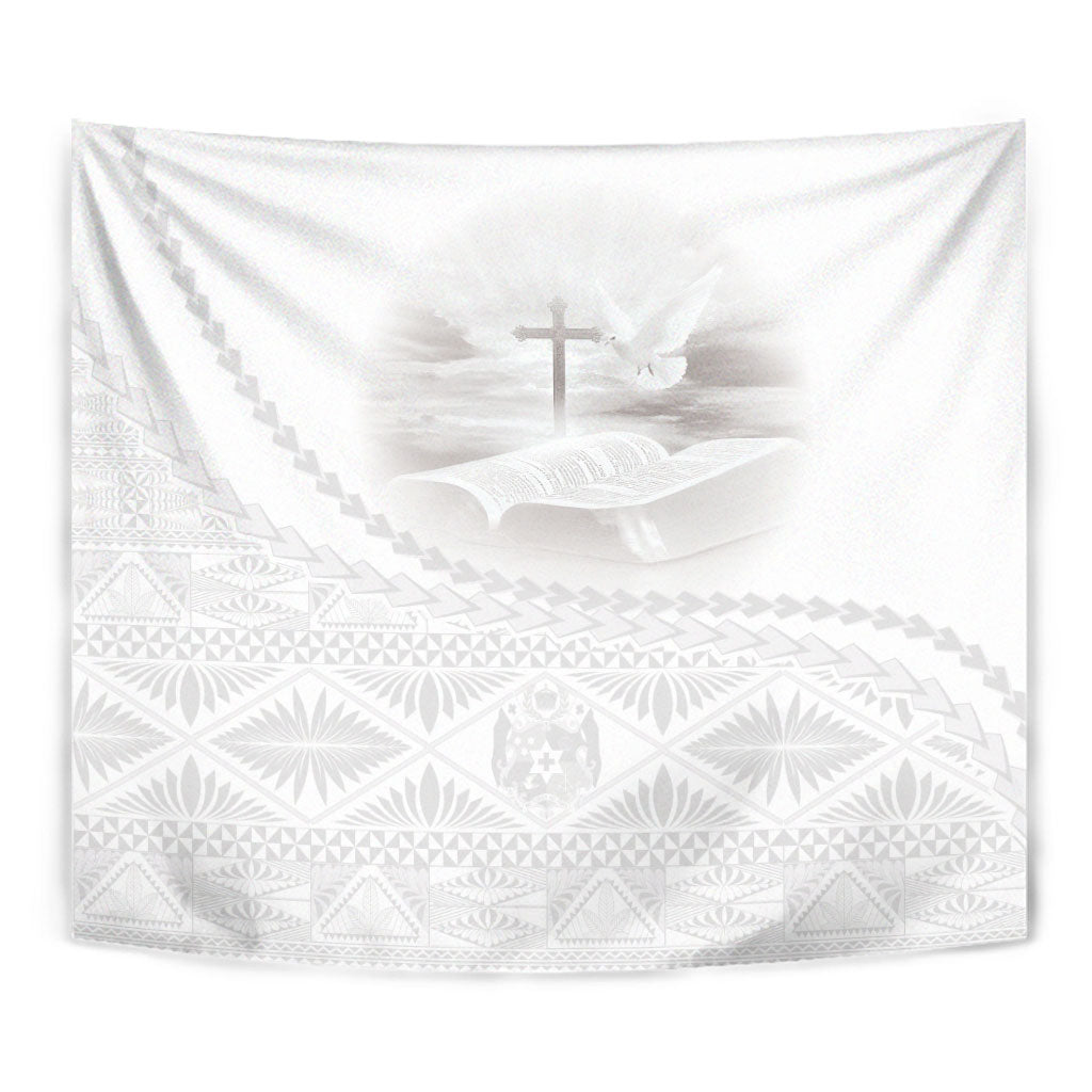 Tonga White Sunday Fakame Tapestry Tokelaufeletoa Kupesi LT7 - Polynesian Pride