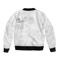 Niue White Sunday Tapu Fanau Bomber Jacket Fiti Pua Mix Hiapo Tapa LT7 - Polynesian Pride