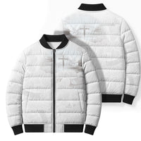 Niue White Sunday Tapu Fanau Bomber Puffer Jacket Fiti Pua Mix Hiapo Tapa LT7 - Polynesian Pride