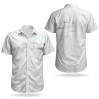 Niue White Sunday Tapu Fanau Couples Matching Short Sleeve Bodycon Dress and Hawaiian Shirt Fiti Pua Mix Hiapo Tapa LT7 - Polynesian Pride