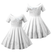 Niue White Sunday Tapu Fanau Family Matching Tank Maxi Dress and Hawaiian Shirt Fiti Pua Mix Hiapo Tapa LT7 Daughter's Dress White - Polynesian Pride