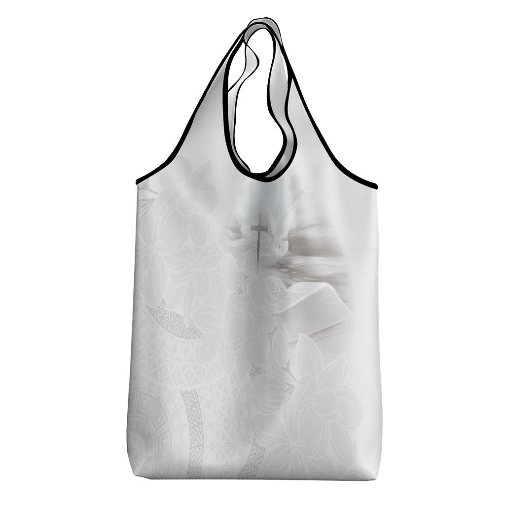 Niue White Sunday Tapu Fanau Grocery Bag Fiti Pua Mix Hiapo Tapa LT7 - Polynesian Pride