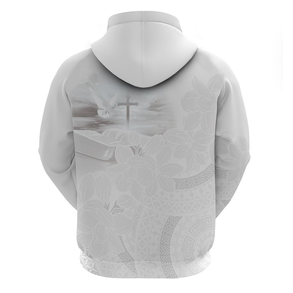 Niue White Sunday Tapu Fanau Hoodie Fiti Pua Mix Hiapo Tapa LT7 - Polynesian Pride