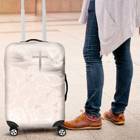 Niue White Sunday Tapu Fanau Luggage Cover Fiti Pua Mix Hiapo Tapa LT7 White - Polynesian Pride