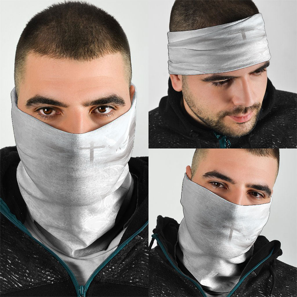 Niue White Sunday Tapu Fanau Neck Gaiter Fiti Pua Mix Hiapo Tapa LT7 - Polynesian Pride