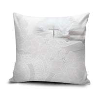 Niue White Sunday Tapu Fanau Pillow Cover Fiti Pua Mix Hiapo Tapa LT7 White - Polynesian Pride