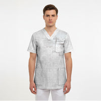 Niue White Sunday Tapu Fanau Scrub Top Fiti Pua Mix Hiapo Tapa LT7 - Polynesian Pride