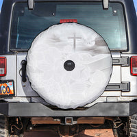 Niue White Sunday Tapu Fanau Spare Tire Cover Fiti Pua Mix Hiapo Tapa LT7 White - Polynesian Pride