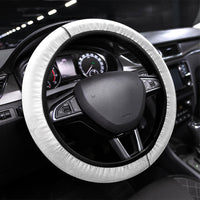 Niue White Sunday Tapu Fanau Steering Wheel Cover Fiti Pua Mix Hiapo Tapa LT7 Universal Fit White - Polynesian Pride
