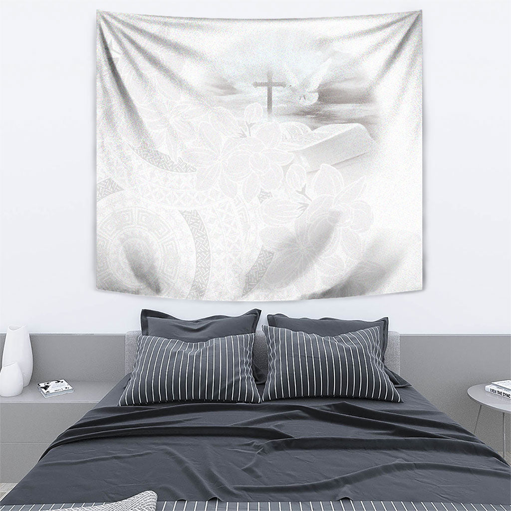 Niue White Sunday Tapu Fanau Tapestry Fiti Pua Mix Hiapo Tapa LT7 - Polynesian Pride