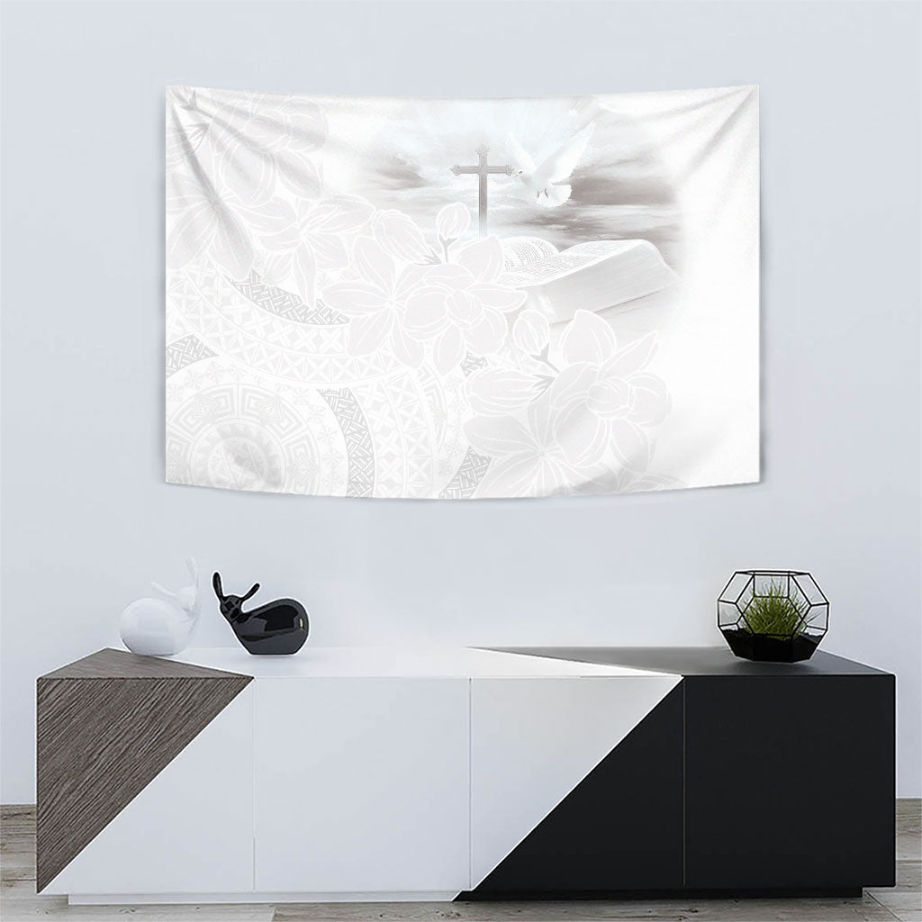 Niue White Sunday Tapu Fanau Tapestry Fiti Pua Mix Hiapo Tapa LT7 - Polynesian Pride