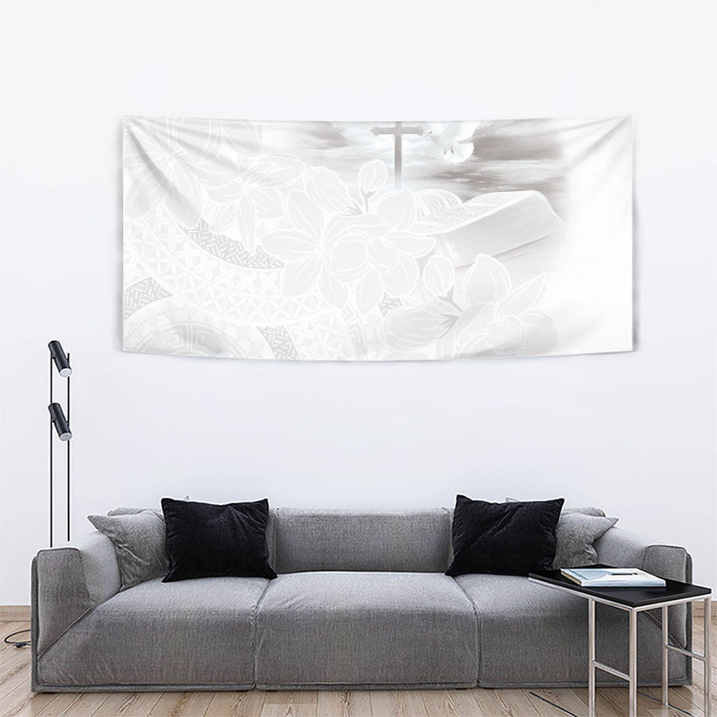 Niue White Sunday Tapu Fanau Tapestry Fiti Pua Mix Hiapo Tapa LT7 - Polynesian Pride