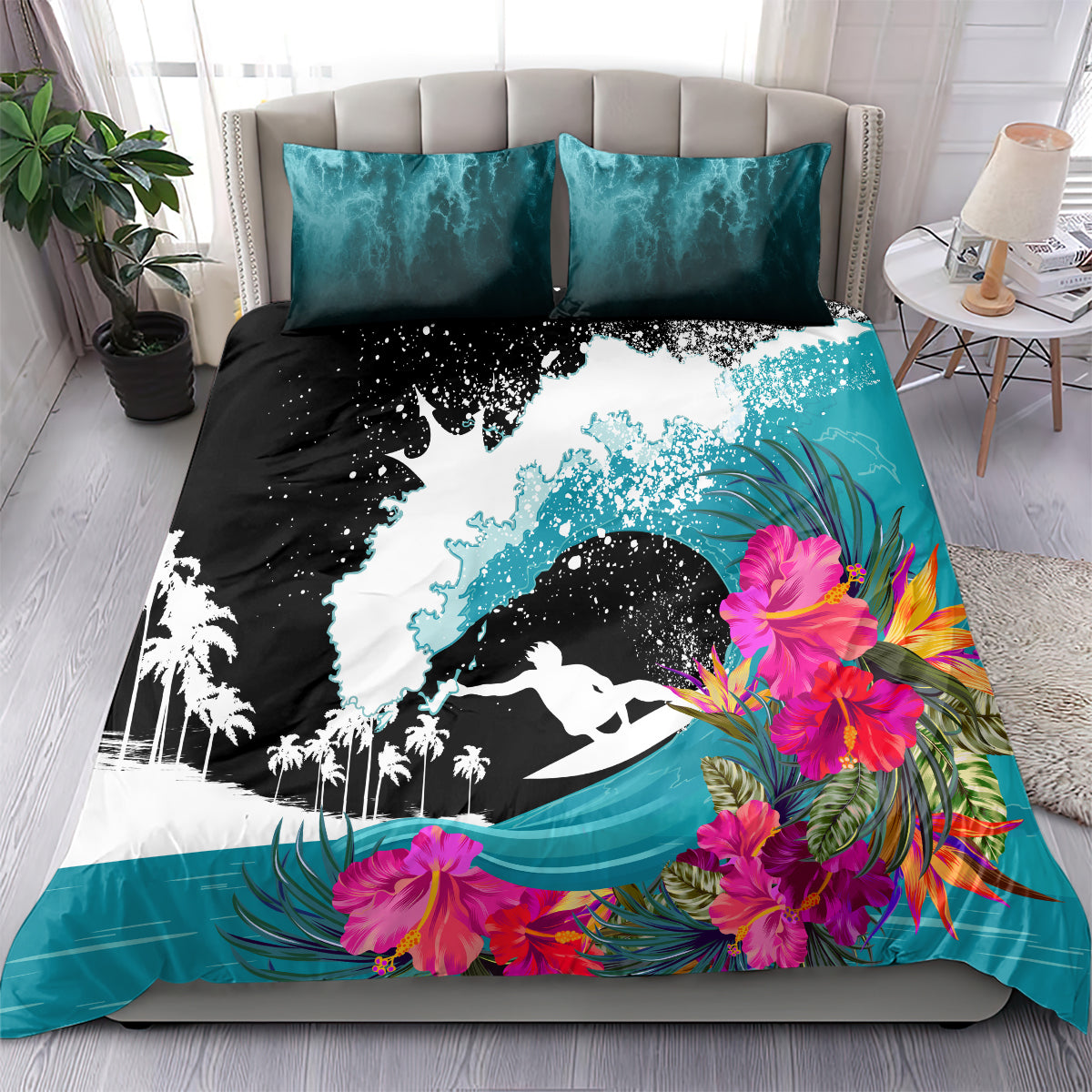 Hawaii Surfing Bedding Set Triple Crown Rides The Waves LT7 - Polynesian Pride