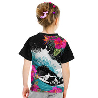 Hawaii Surfing Kid T Shirt Triple Crown Rides The Waves LT7 - Polynesian Pride