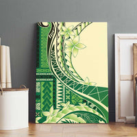 Samoa Siapo Mamanu Canvas Wall Art Plumeria Emerald Motifs