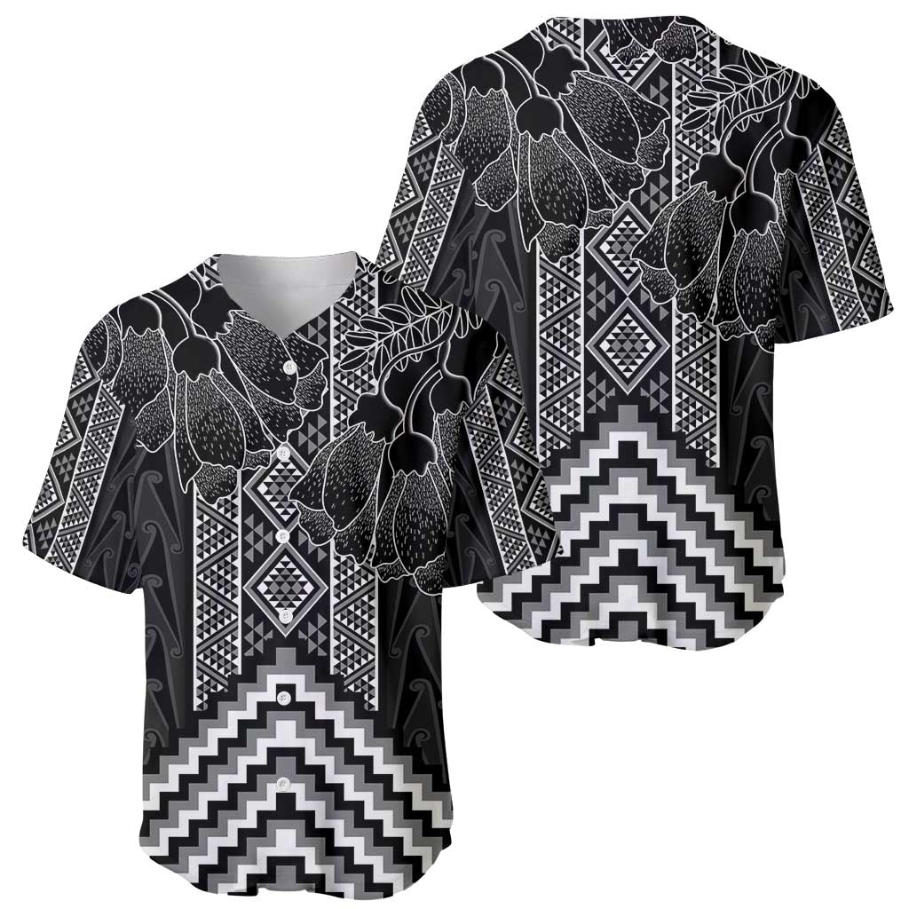 Aotearoa Taniko Pattern Baseball Jersey Poutama Mix Kowhai Flowers LT7 - Polynesian Pride