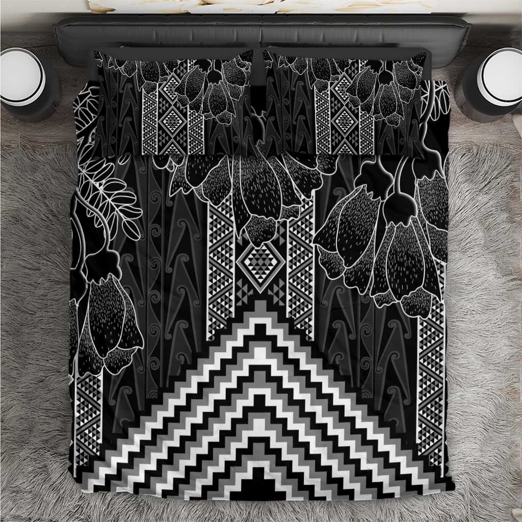 Aotearoa Taniko Pattern Bedding Set Poutama Mix Kowhai Flowers