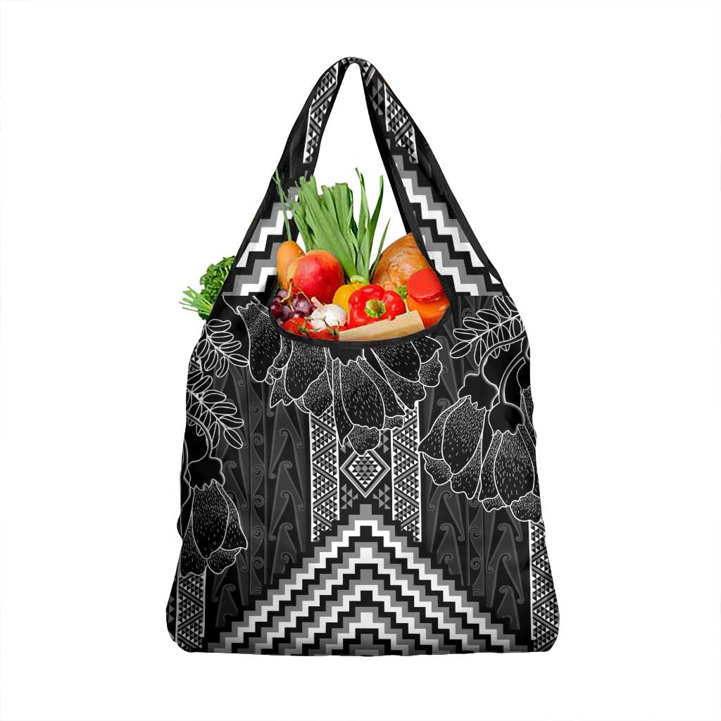 Aotearoa Taniko Pattern Grocery Bag Poutama Mix Kowhai Flowers