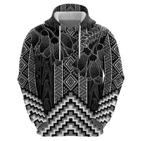 Aotearoa Taniko Pattern Hoodie Poutama Mix Kowhai Flowers