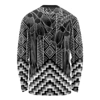 Aotearoa Taniko Pattern Long Sleeve Shirt Poutama Mix Kowhai Flowers
