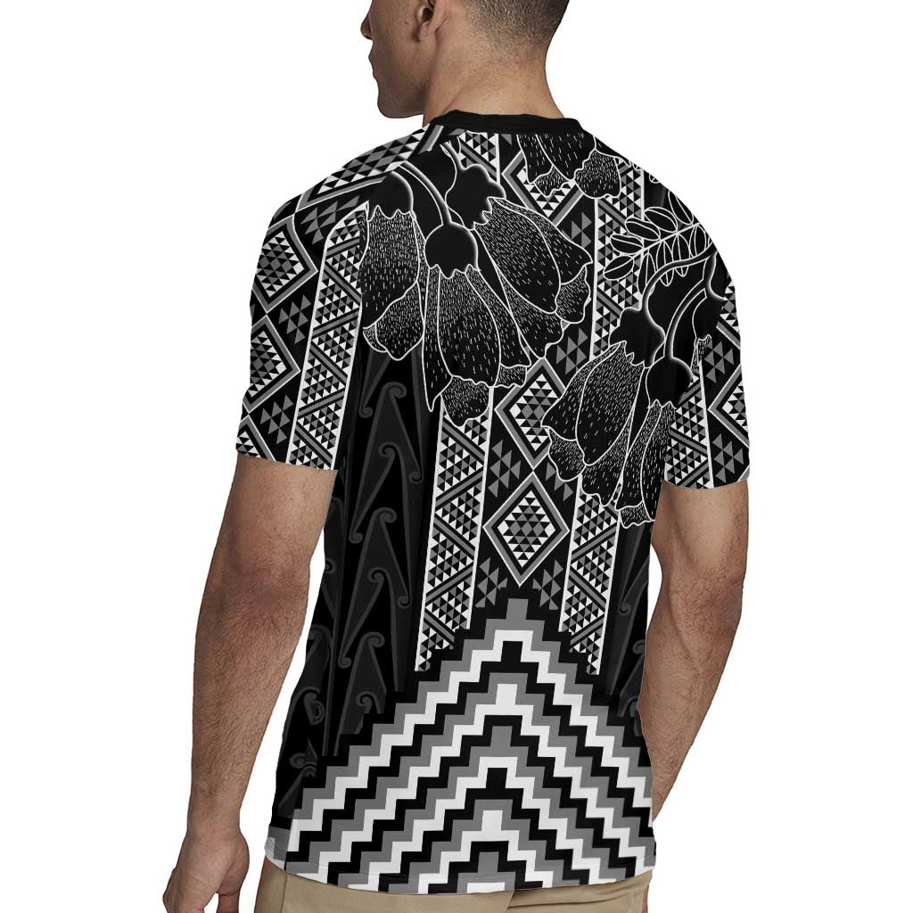 Aotearoa Taniko Pattern Rugby Jersey Poutama Mix Kowhai Flowers
