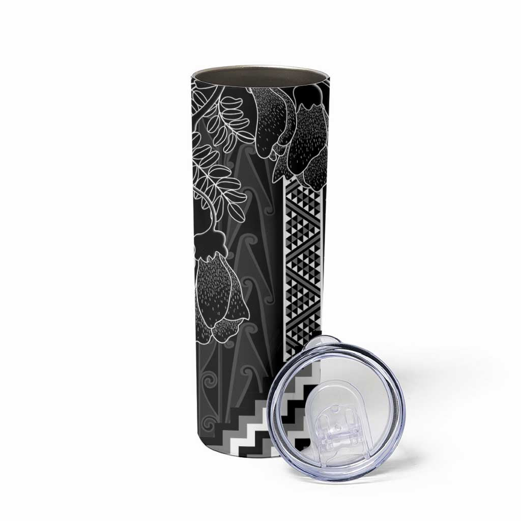 Aotearoa Taniko Pattern Skinny Tumbler Poutama Mix Kowhai Flowers