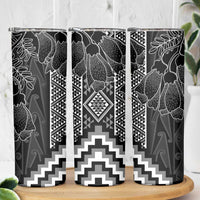 Aotearoa Taniko Pattern Skinny Tumbler Poutama Mix Kowhai Flowers