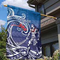 Samoa Manuia le Aso Tuto'atasi Siapo Motif Garden Flag Warrior with Nifo Oti LT7 - Polynesian Pride
