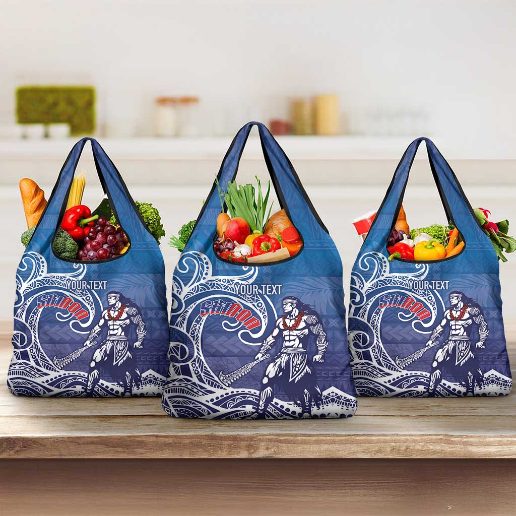 Samoa Manuia le Aso Tuto'atasi Siapo Motif Grocery Bag Warrior with Nifo Oti