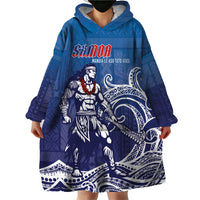 Samoa Manuia le Aso Tuto'atasi Siapo Motif Wearable Blanket Hoodie Warrior with Nifo Oti