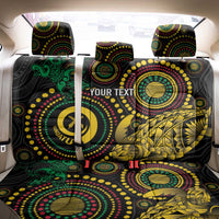 Vanuatu Personalized Aboriginal Arts Back Car Seat Cover Turtle and Iguana Special - Polynesian Pride