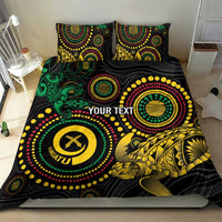 Vanuatu Personalized Aboriginal Arts Bedding Set Turtle and Iguana Special - Polynesian Pride