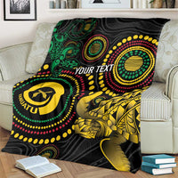 Vanuatu Personalized Aboriginal Arts Blanket Turtle and Iguana Special - Polynesian Pride