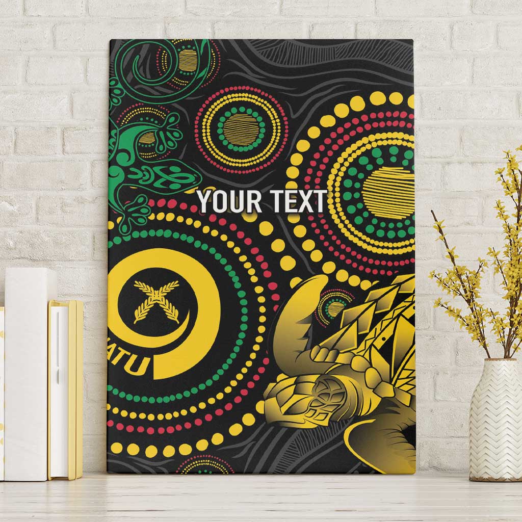 Vanuatu Personalized Aboriginal Arts Canvas Wall Art Turtle and Iguana Special - Polynesian Pride