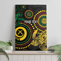 Vanuatu Personalized Aboriginal Arts Canvas Wall Art Turtle and Iguana Special - Polynesian Pride