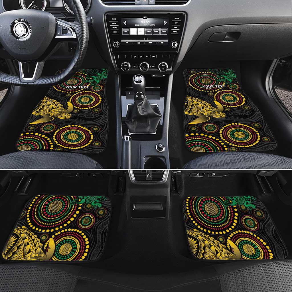 Vanuatu Personalized Aboriginal Arts Car Mats Turtle and Iguana Special - Polynesian Pride
