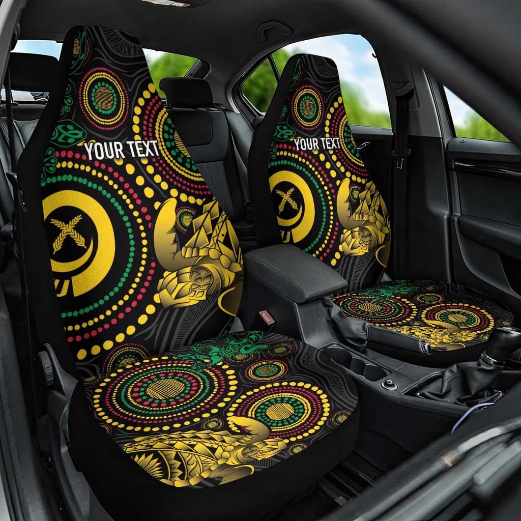 Vanuatu Personalized Aboriginal Arts Car Seat Cover Turtle and Iguana Special - Polynesian Pride