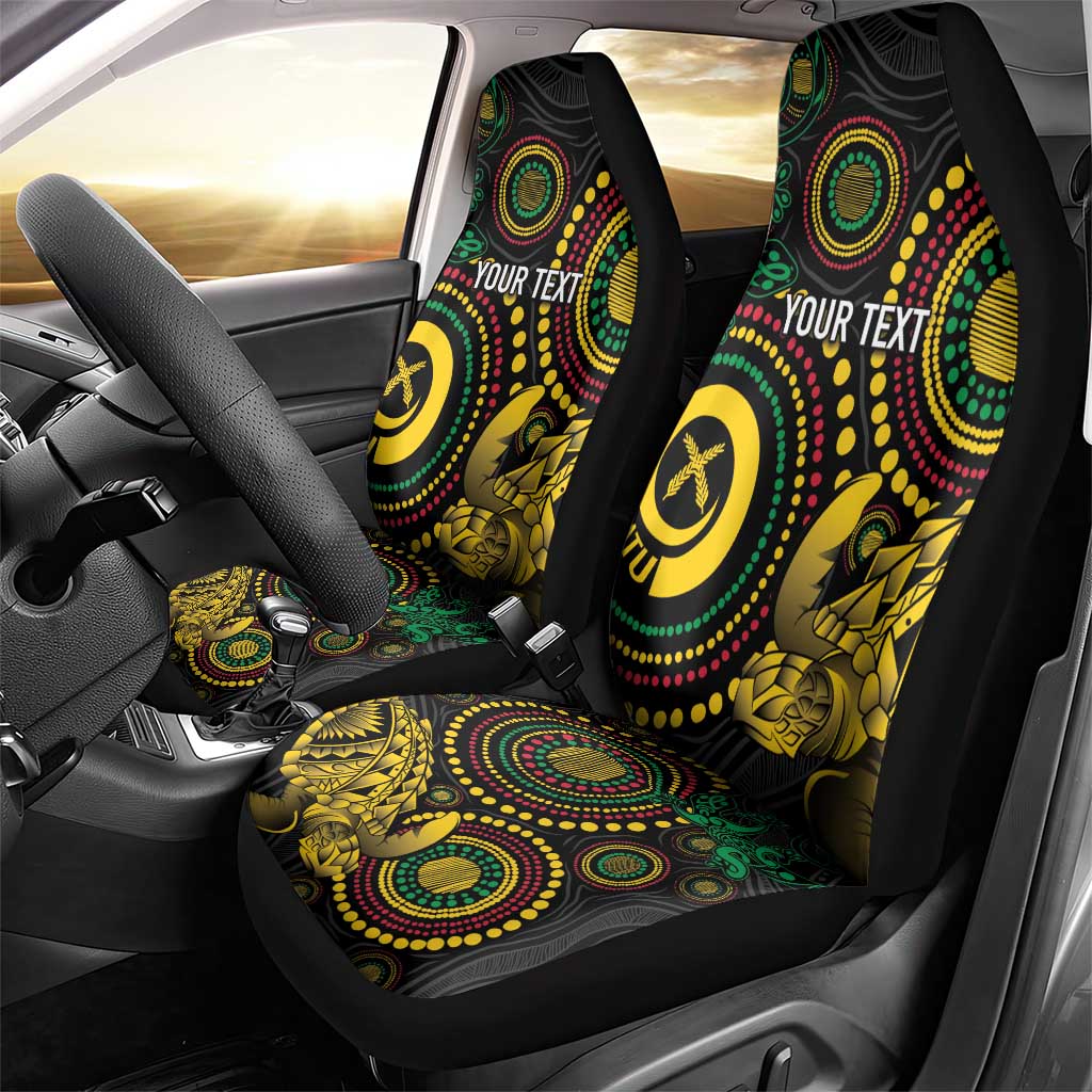 Vanuatu Personalized Aboriginal Arts Car Seat Cover Turtle and Iguana Special - Polynesian Pride