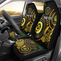 Vanuatu Personalized Aboriginal Arts Car Seat Cover Turtle and Iguana Special - Polynesian Pride
