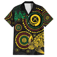 Vanuatu Personalized Aboriginal Arts Family Matching Long Sleeve Bodycon Dress and Hawaiian Shirt Turtle and Iguana Special LT7 Dad's Shirt - Short Sleeve Colorful - Polynesian Pride