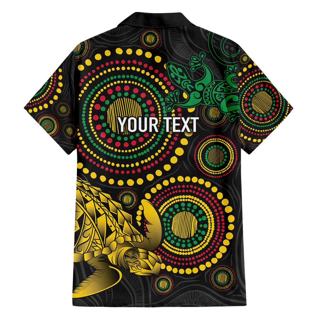 Vanuatu Personalized Aboriginal Arts Family Matching Long Sleeve Bodycon Dress and Hawaiian Shirt Turtle and Iguana Special LT7 - Polynesian Pride