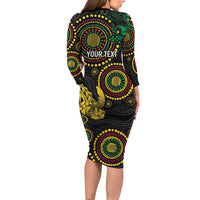 Vanuatu Personalized Aboriginal Arts Family Matching Long Sleeve Bodycon Dress and Hawaiian Shirt Turtle and Iguana Special LT7 - Polynesian Pride