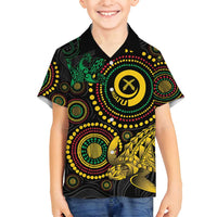 Vanuatu Personalized Aboriginal Arts Family Matching Long Sleeve Bodycon Dress and Hawaiian Shirt Turtle and Iguana Special LT7 Son's Shirt Colorful - Polynesian Pride