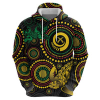 Vanuatu Personalized Aboriginal Arts Hoodie Turtle and Iguana Special LT7 - Polynesian Pride
