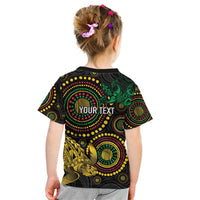 Vanuatu Personalized Aboriginal Arts Kid T Shirt Turtle and Iguana Special - Polynesian Pride