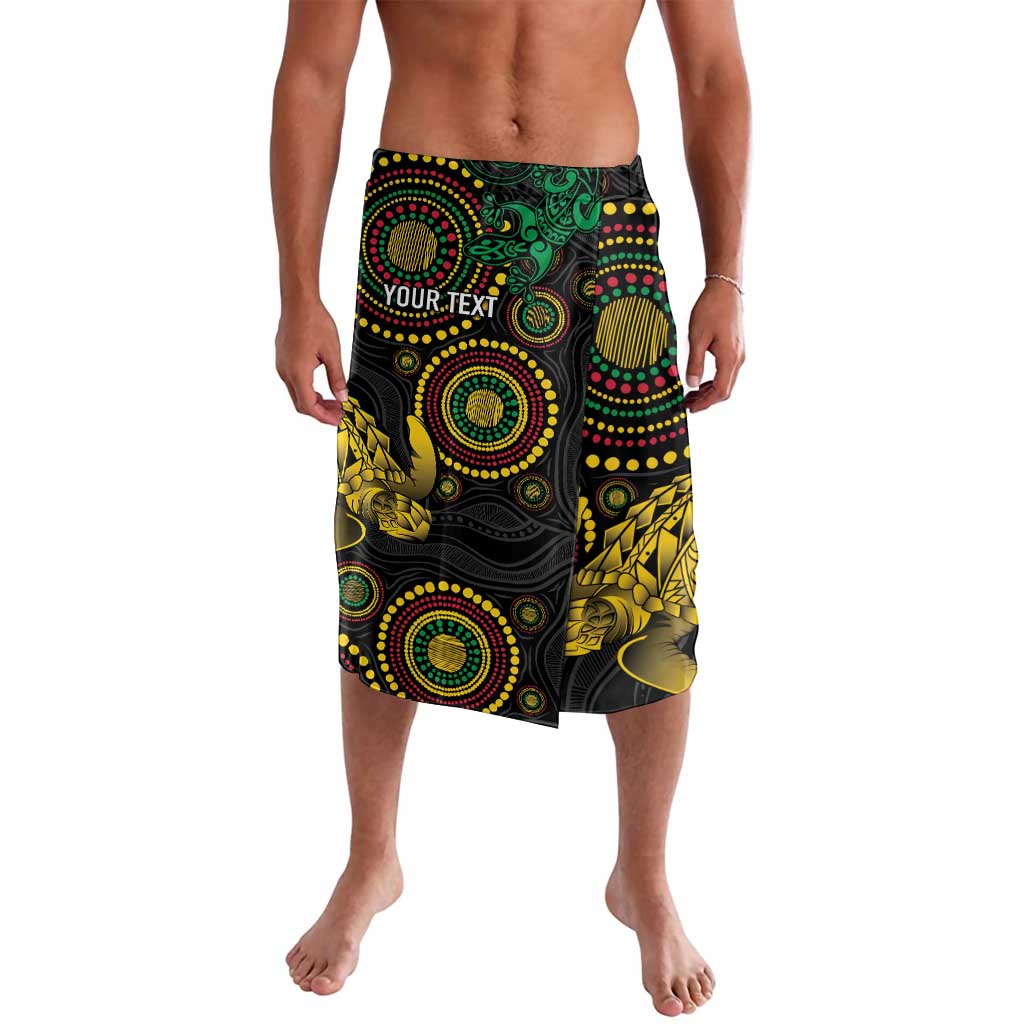 Vanuatu Personalized Aboriginal Arts Lavalava Turtle and Iguana Special - Polynesian Pride