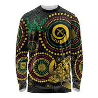 Vanuatu Personalized Aboriginal Arts Long Sleeve Shirt Turtle and Iguana Special LT7 Unisex Colorful - Polynesian Pride