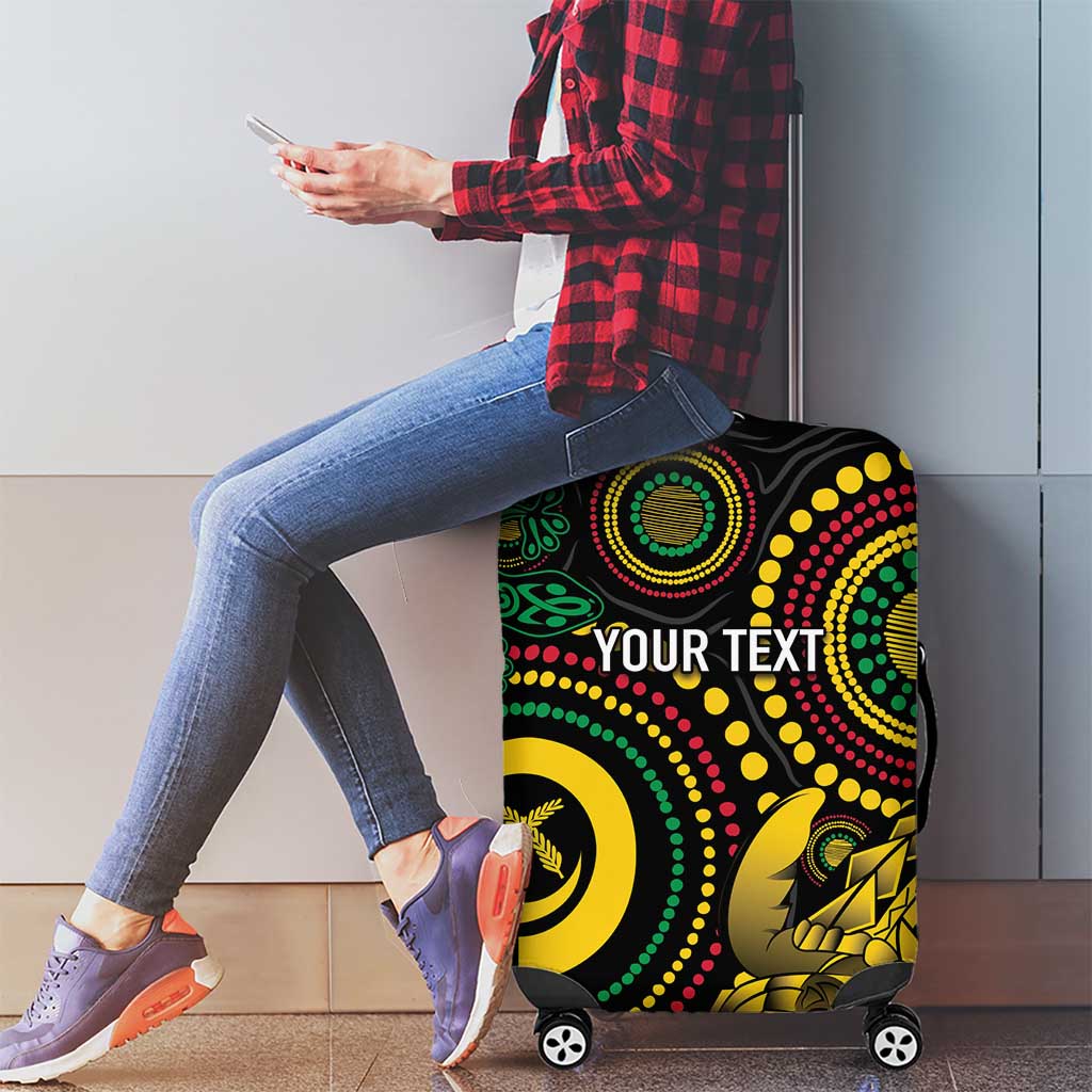 Vanuatu Personalized Aboriginal Arts Luggage Cover Turtle and Iguana Special - Polynesian Pride